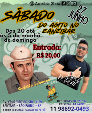 27/06 - Sábado do Agito no Zanzibar
