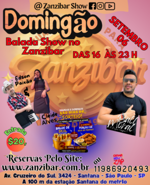06/09 - Domingão Balada Show no Zanzibar