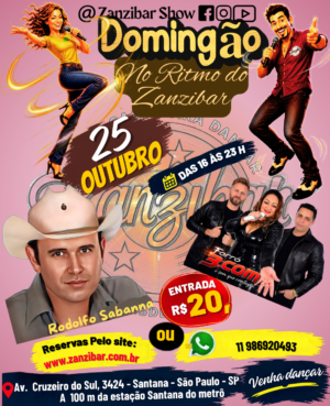 25/10 - Domingão no Ritmo do Zanzibar