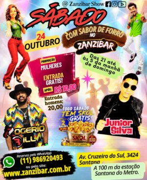 24/10 - Sábado com Sabor de Forró no Zanzibar