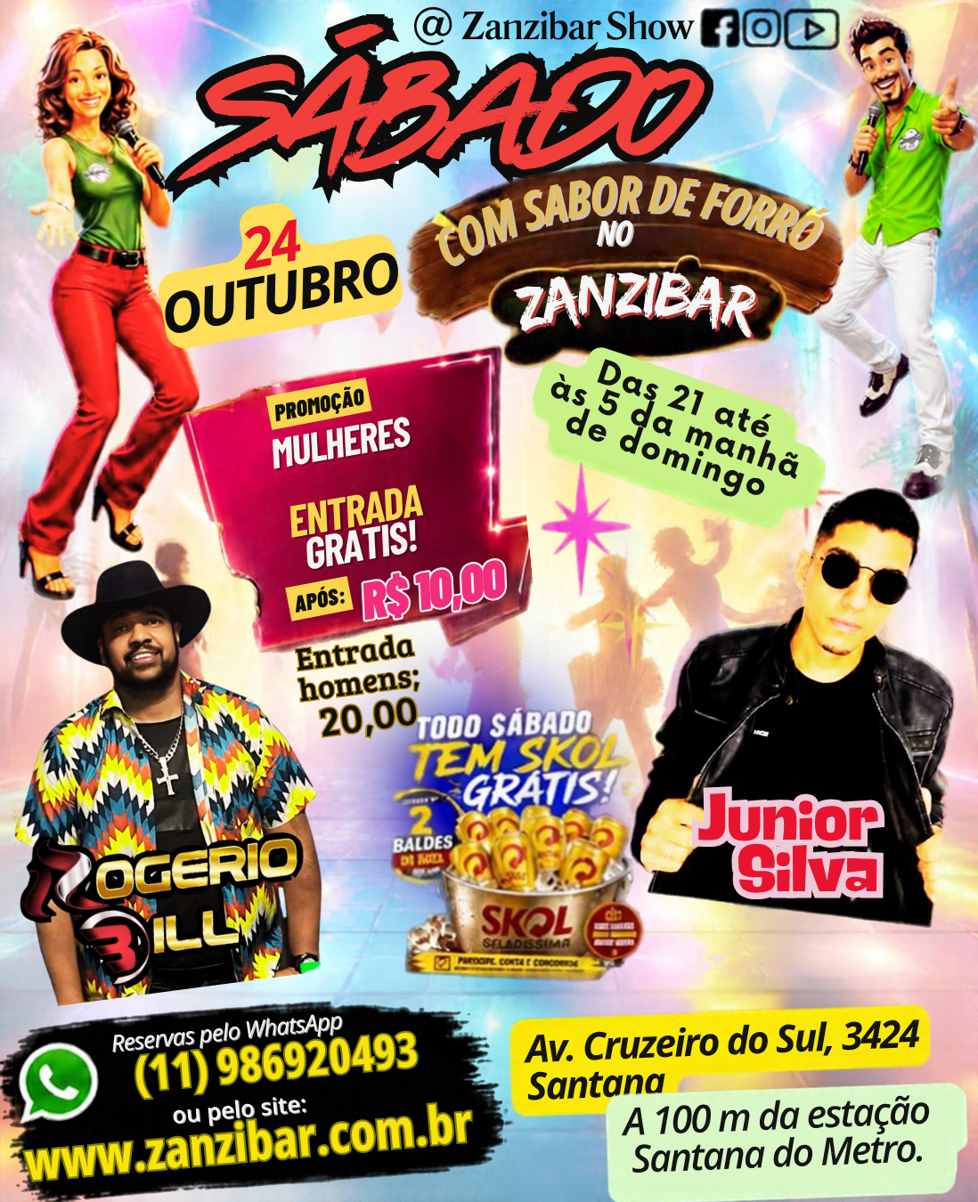 24/10 - Sábado com Sabor de Forró no Zanzibar